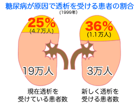 糖尿病が原因で透析を受ける患者の割合